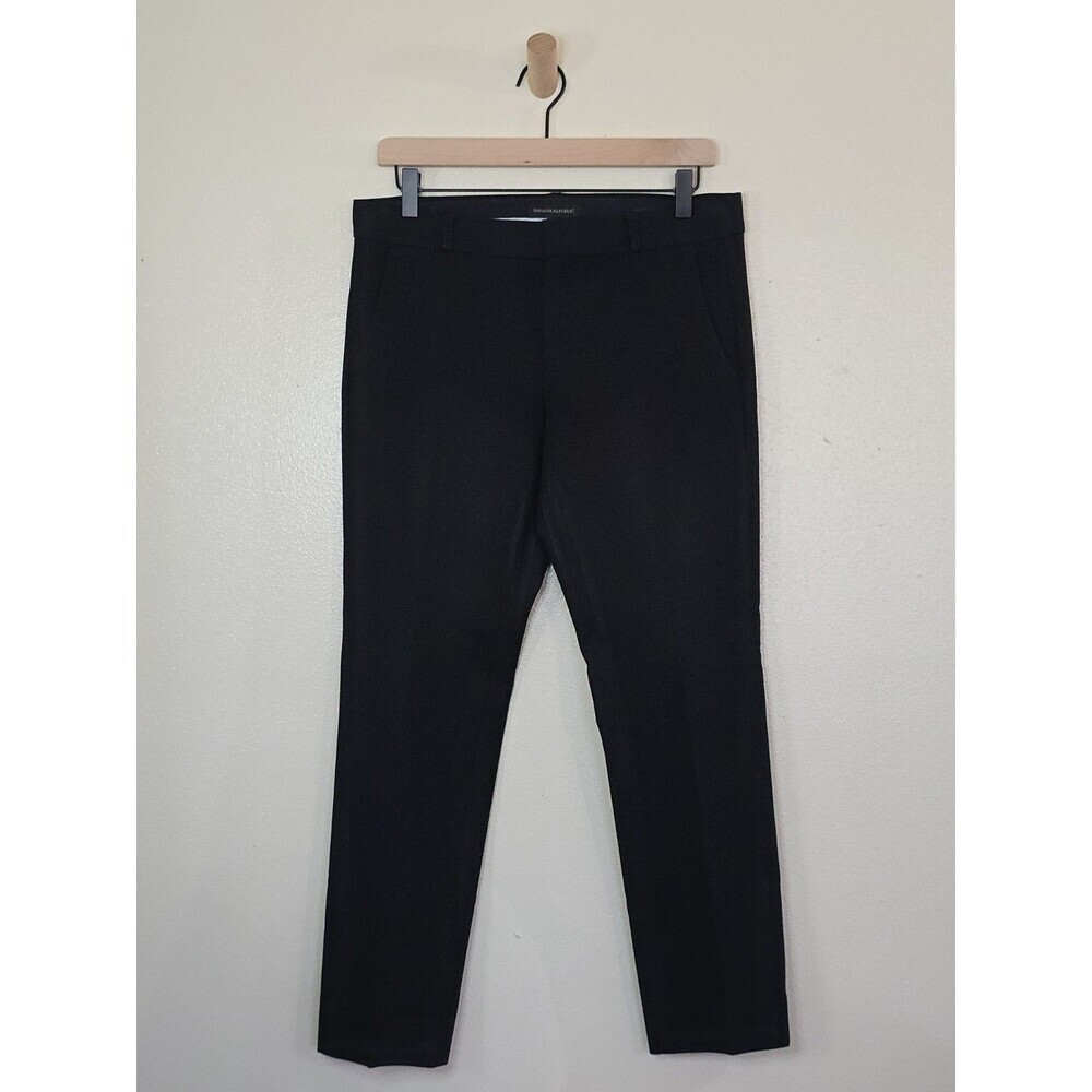 Banana Republic Ryan Straight Leg Pants Womens 4 Black Stretch Twill Career - Picture 2 of 10